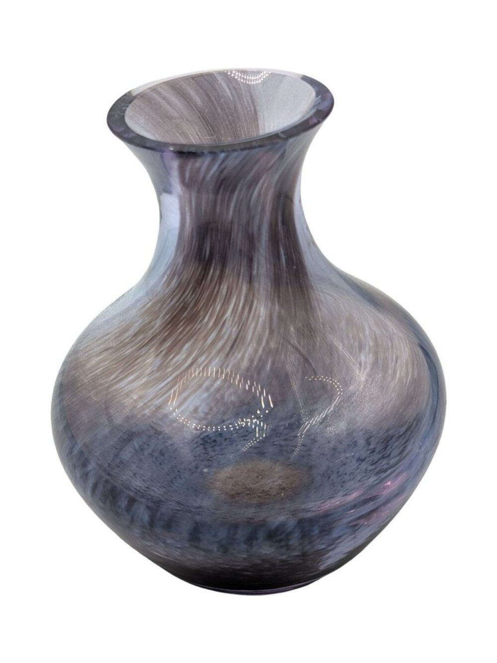 4" Purple Hand-blown Art Glass Bud Vase Swirl Pattern